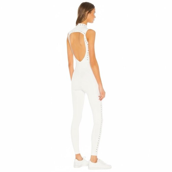 New Gigi C Sarah Zip Up Cutout Jumpsuit Catsuit White XL - Picture 7 of 7